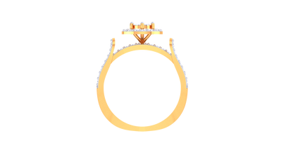 Lumière Halo Symphonie Gold Ring – 0.67 Ct Radiant Round Diamonds