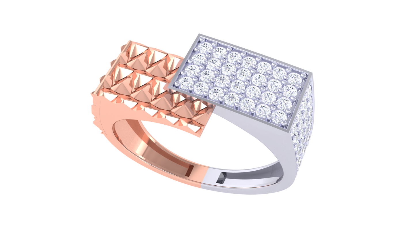 Éclat Parallèle Moderne – 0.5 Ct Round Diamond Gold Ring