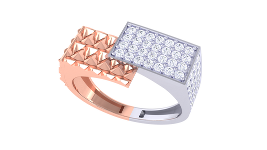 Éclat Parallèle Moderne – 0.5 Ct Round Diamond Gold Ring