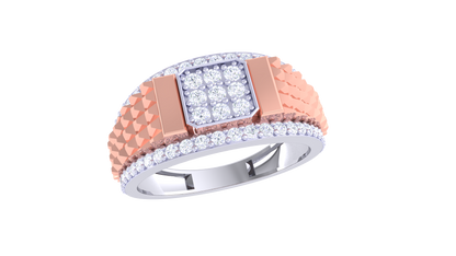 Iconique Signature Rose Gold Ring– 0.62 Ct Princess & Round Diamonds