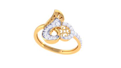 Lumiere Whirlheart Ring In Rose Gold – 0.23 Ct Pave Set Diamonds