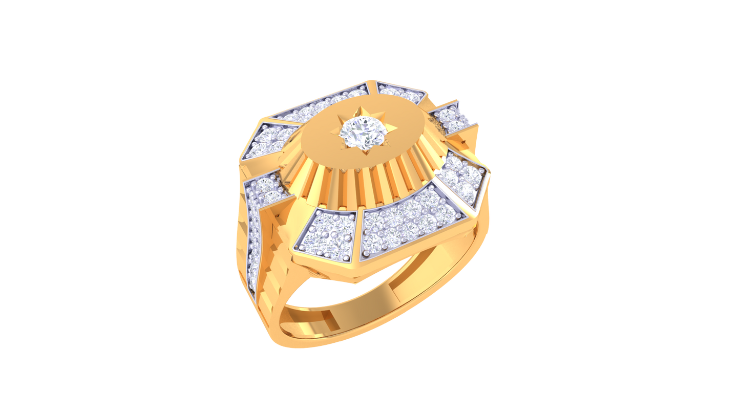 Éclat Octave Radiant – 0.74 Ct Round Diamond Gold Ring