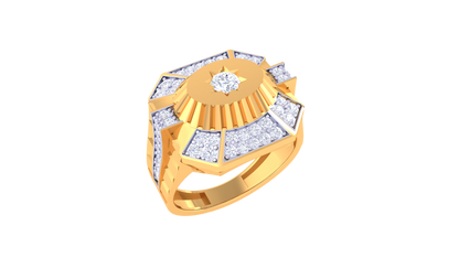 Éclat Octave Radiant – 0.74 Ct Round Diamond Gold Ring