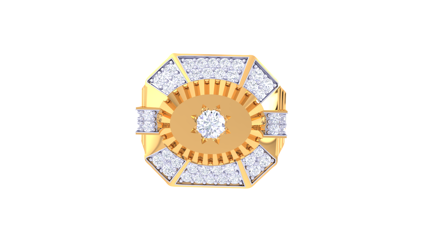 Éclat Octave Radiant – 0.74 Ct Round Diamond Gold Ring