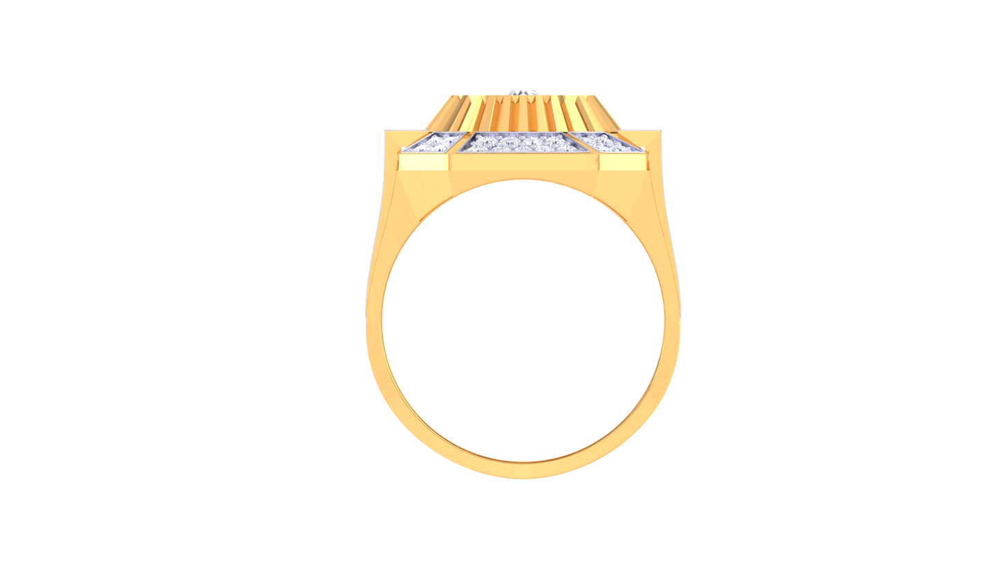 Éclat Octave Radiant – 0.74 Ct Round Diamond Gold Ring