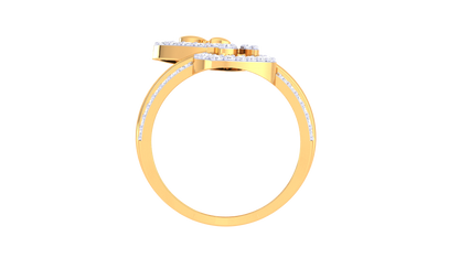 Eclat Twin Teardrop Ring In Gold – 0.61 Ct Diamonds
