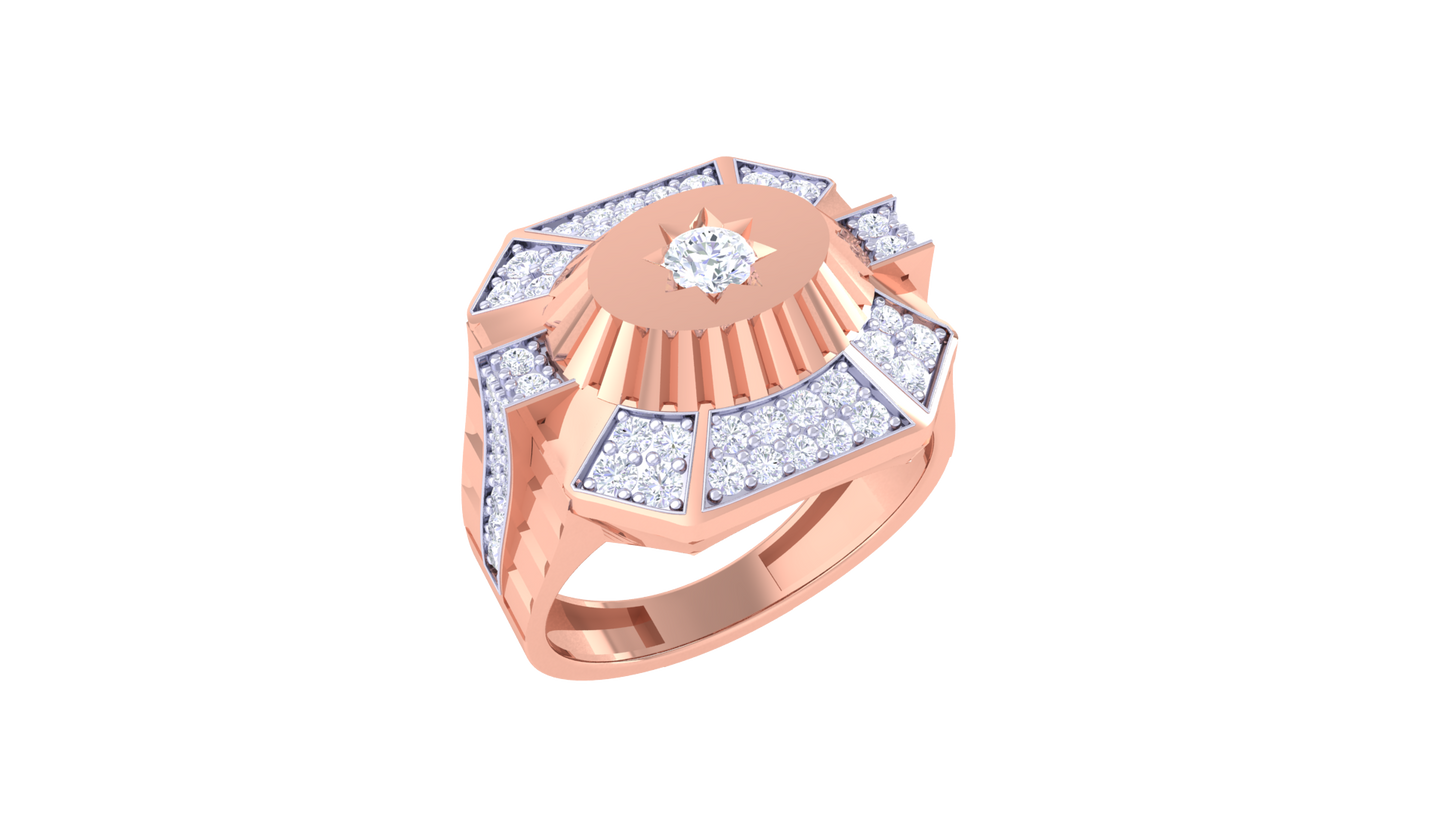 Éclat Octave Radiant – 0.74 Ct Round Diamond Gold Ring