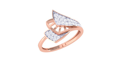 Eclat Golden Leaf Whisper Ring – 0.26 Ct Round Diamonds