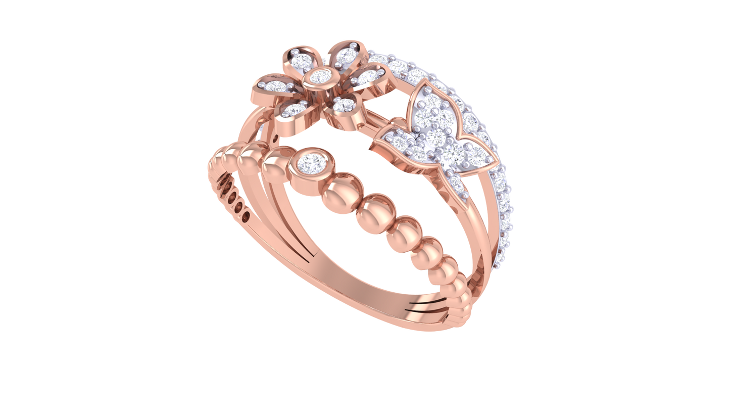 Eclat Butterfly Bloom Ring In Rose Gold With 0.29 Ct Sparkling Diamonds  – Enchanted Grace