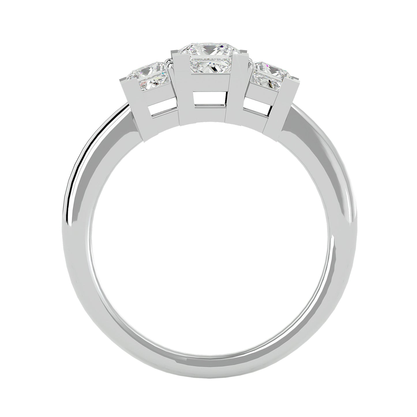 Trilune Croissante Crescent – 1.32ct Princess Diamond Gold Ring