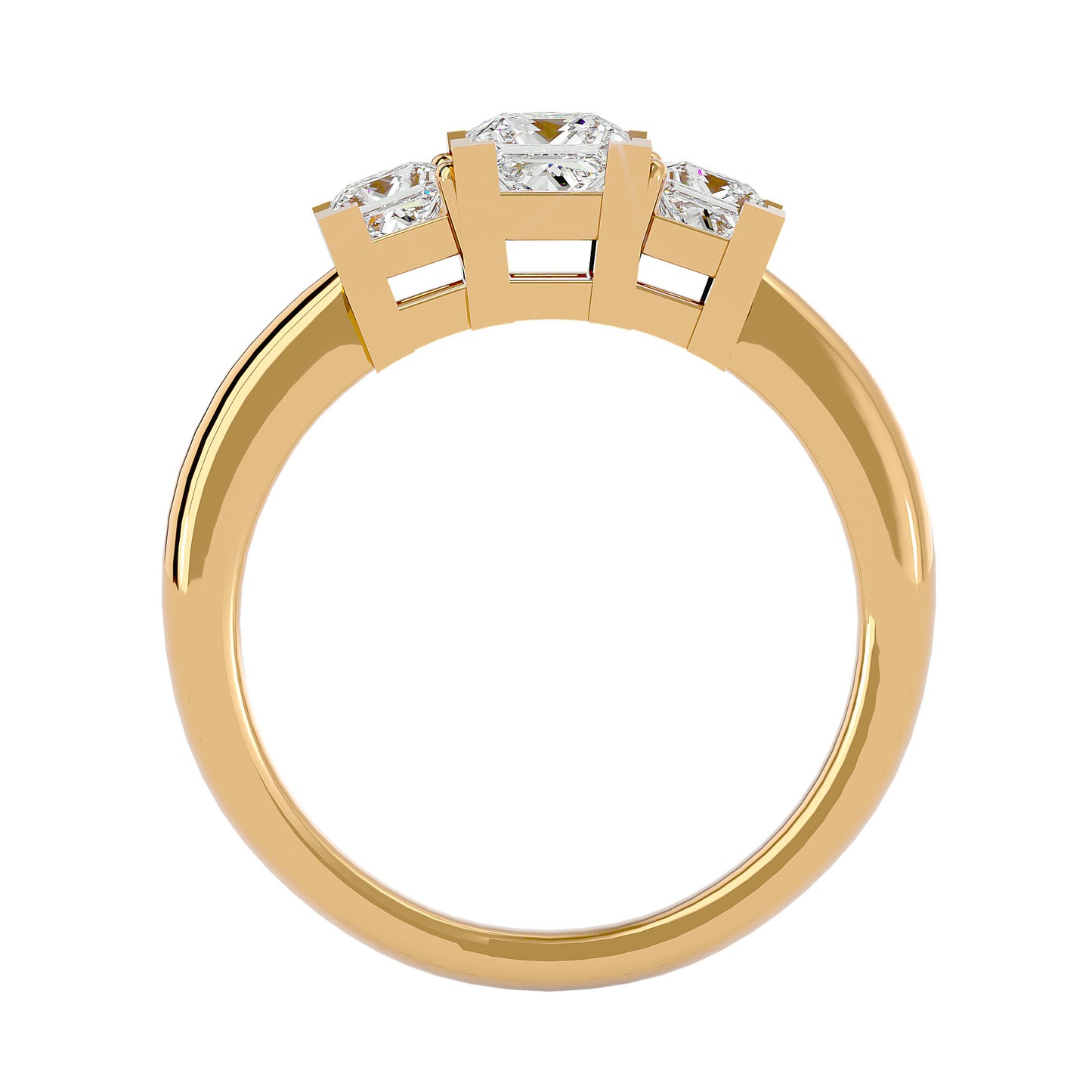 Trilune Croissante Crescent – 1.32ct Princess Diamond Gold Ring