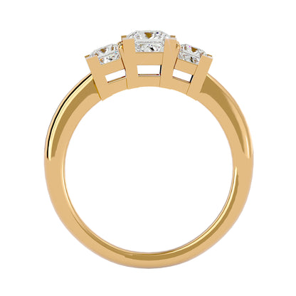 Trilune Croissante Crescent – 1.32ct Princess Diamond Gold Ring