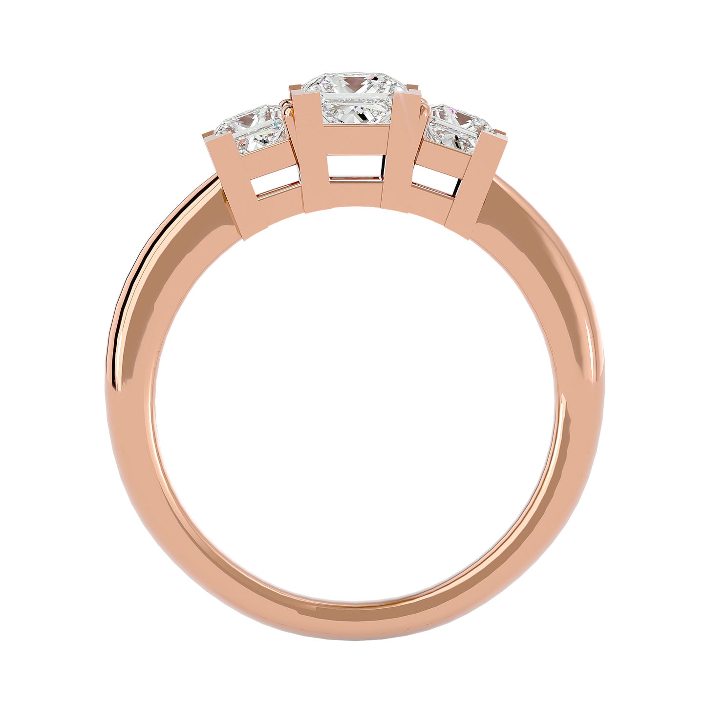 Trilune Croissante Crescent – 1.32ct Princess Diamond Gold Ring