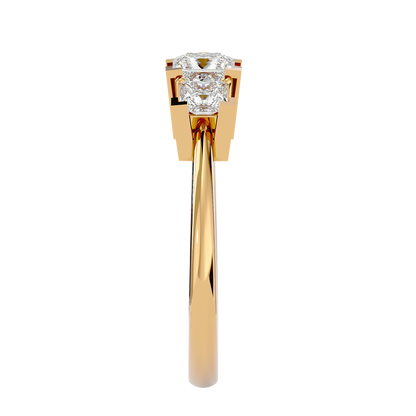 Trilune Croissante Crescent – 1.32ct Princess Diamond Gold Ring