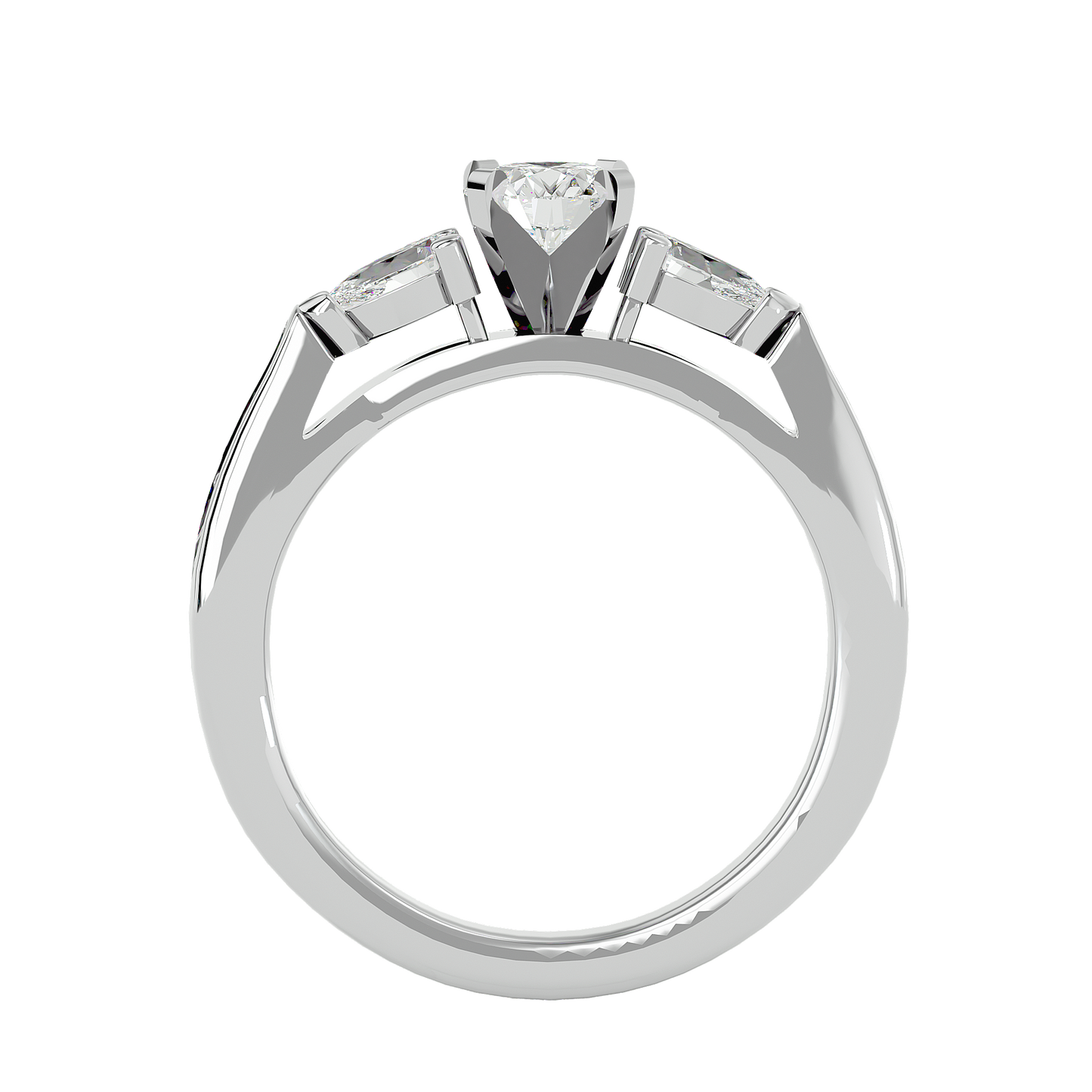 Classic Cluster Trilune Diamond Ring In Gold - 0.93 Ct