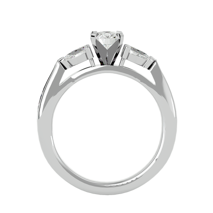 Classic Cluster Trilune Diamond Ring In Gold - 0.93 Ct