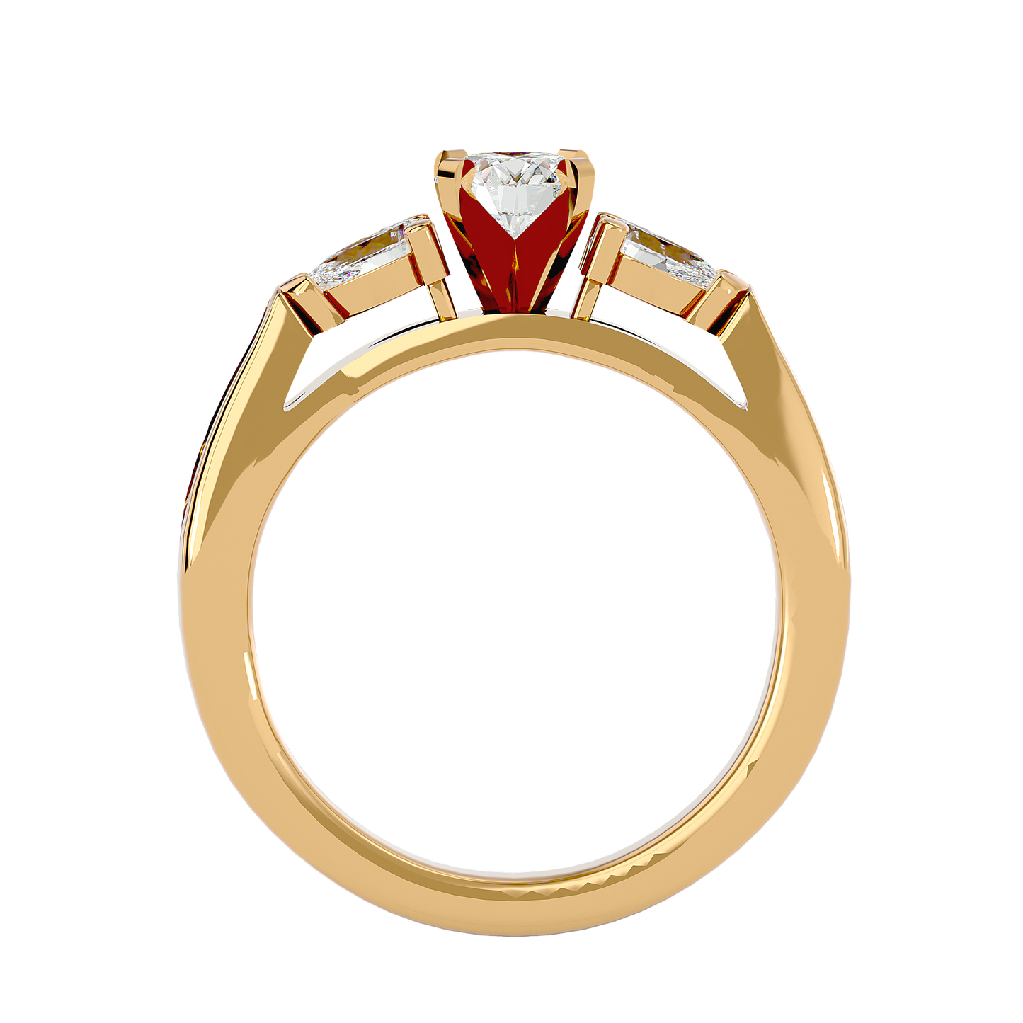 Classic Cluster Trilune Diamond Ring In Gold - 0.93 Ct