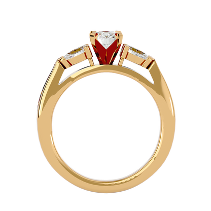 Classic Cluster Trilune Diamond Ring In Gold - 0.93 Ct