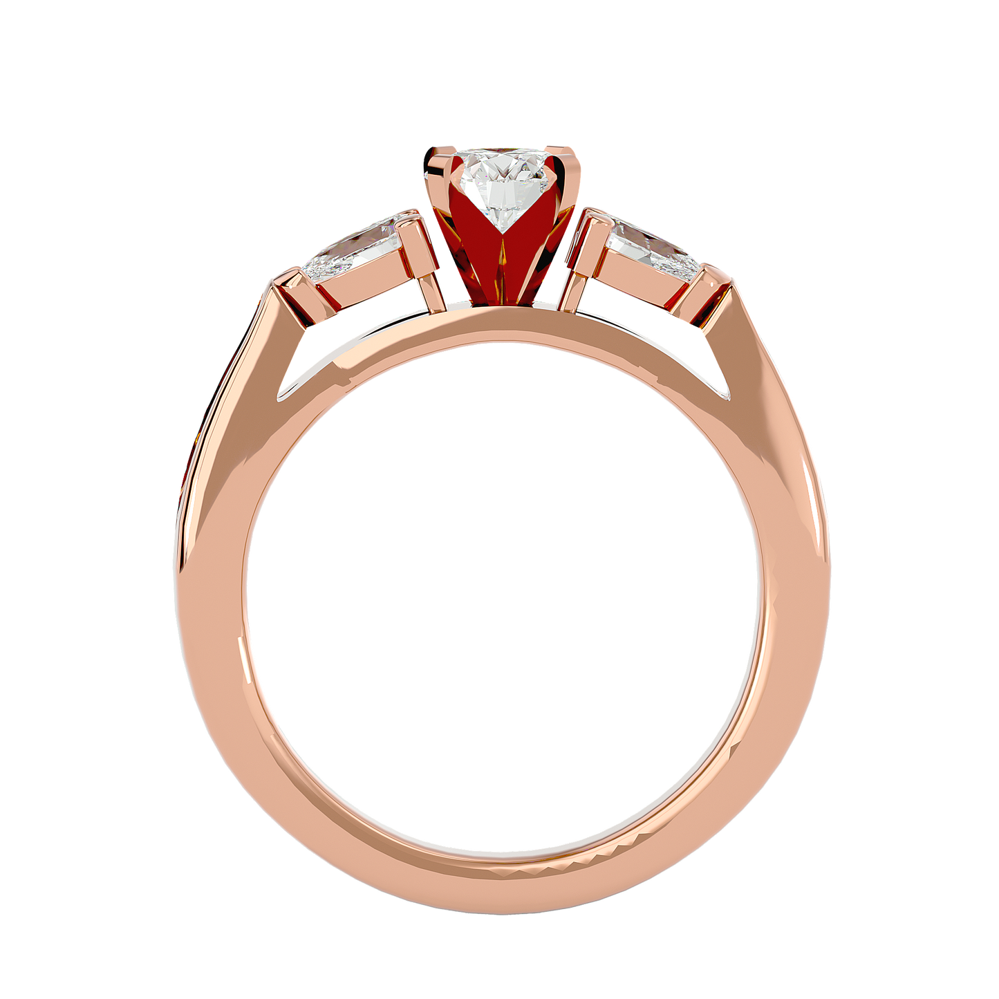 Classic Cluster Trilune Diamond Ring In Gold - 0.93 Ct