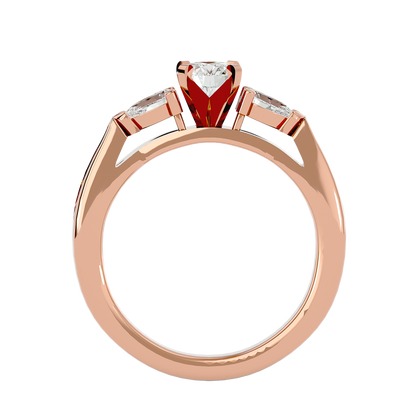 Classic Cluster Trilune Diamond Ring In Gold - 0.93 Ct