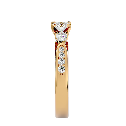 Classic Cluster Trilune Diamond Ring In Gold - 0.93 Ct