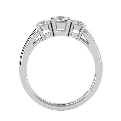 Trilune Gleaming Unity - 1.18 Ct Round Diamond Gold Ring