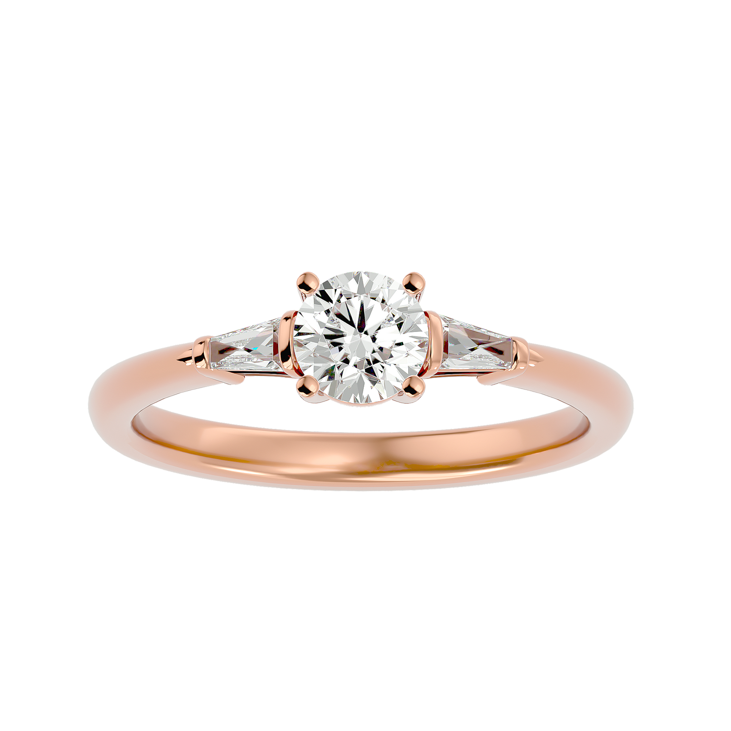 Lumière Brilliance Halo- 0.68 Ct Round Diamond Gold Ring