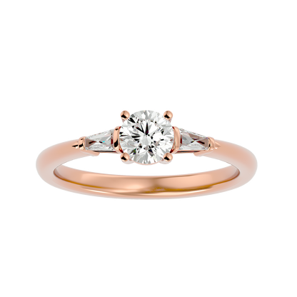 Lumière Brilliance Halo- 0.68 Ct Round Diamond Gold Ring
