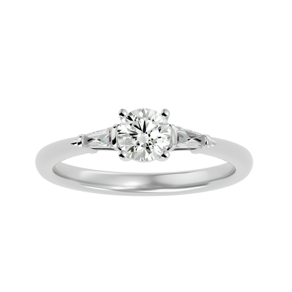 Lumière Brilliance Halo- 0.68 Ct Round Diamond Gold Ring