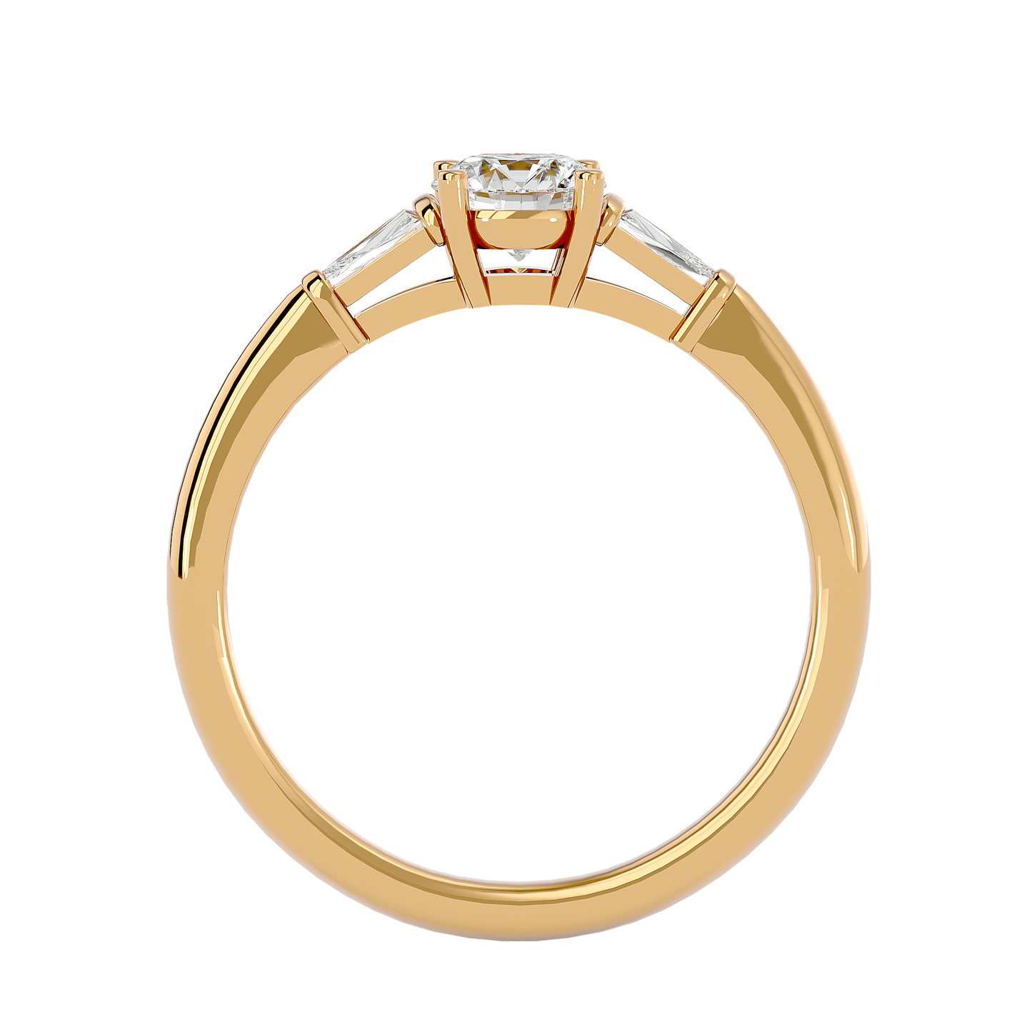 Lumière Brilliance Halo- 0.68 Ct Round Diamond Gold Ring