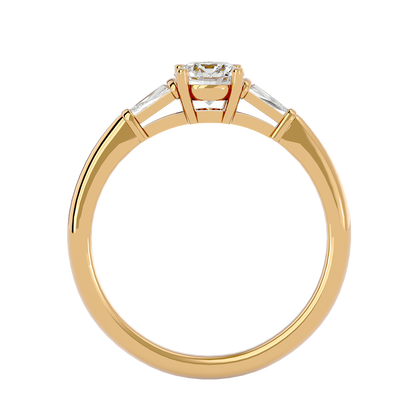 Lumière Brilliance Halo- 0.68 Ct Round Diamond Gold Ring