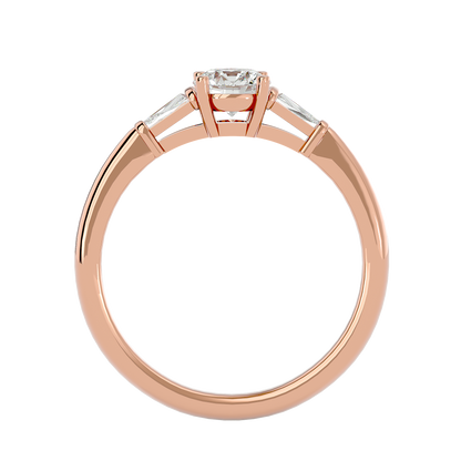 Lumière Brilliance Halo- 0.68 Ct Round Diamond Gold Ring