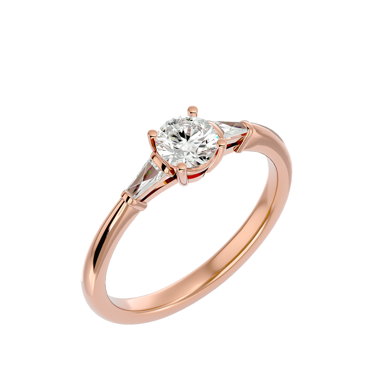 Lumière Brilliance Halo- 0.68 Ct Round Diamond Gold Ring