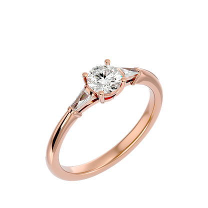 Lumière Brilliance Halo- 0.68 Ct Round Diamond Gold Ring