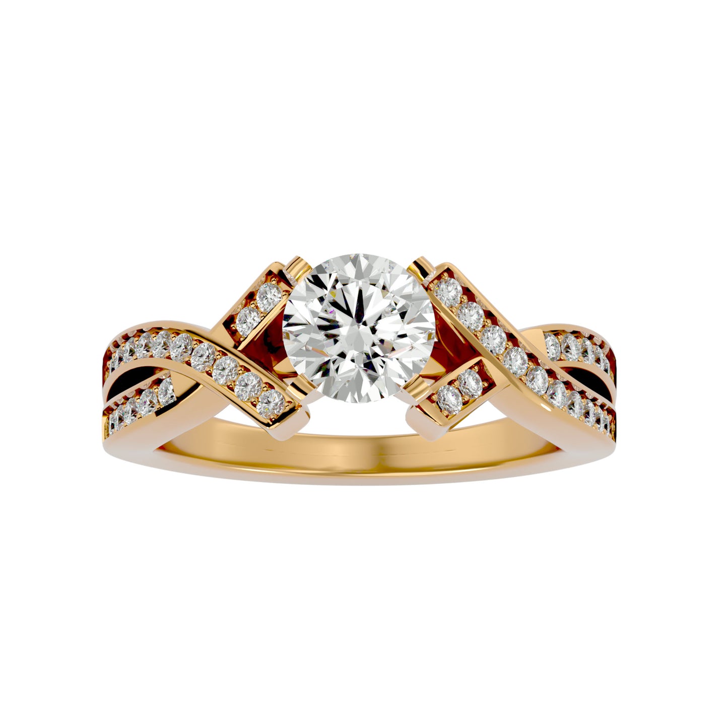 Artisan Beautiful – 2.2ct Round Diamonds Gold Ring