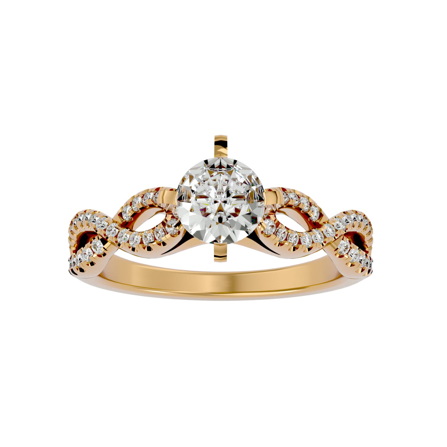 Artisan Luxe Knot  – 0.79 Ct Round Diamonds Gold Ring