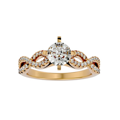 Artisan Luxe Knot  – 0.79 Ct Round Diamonds Gold Ring