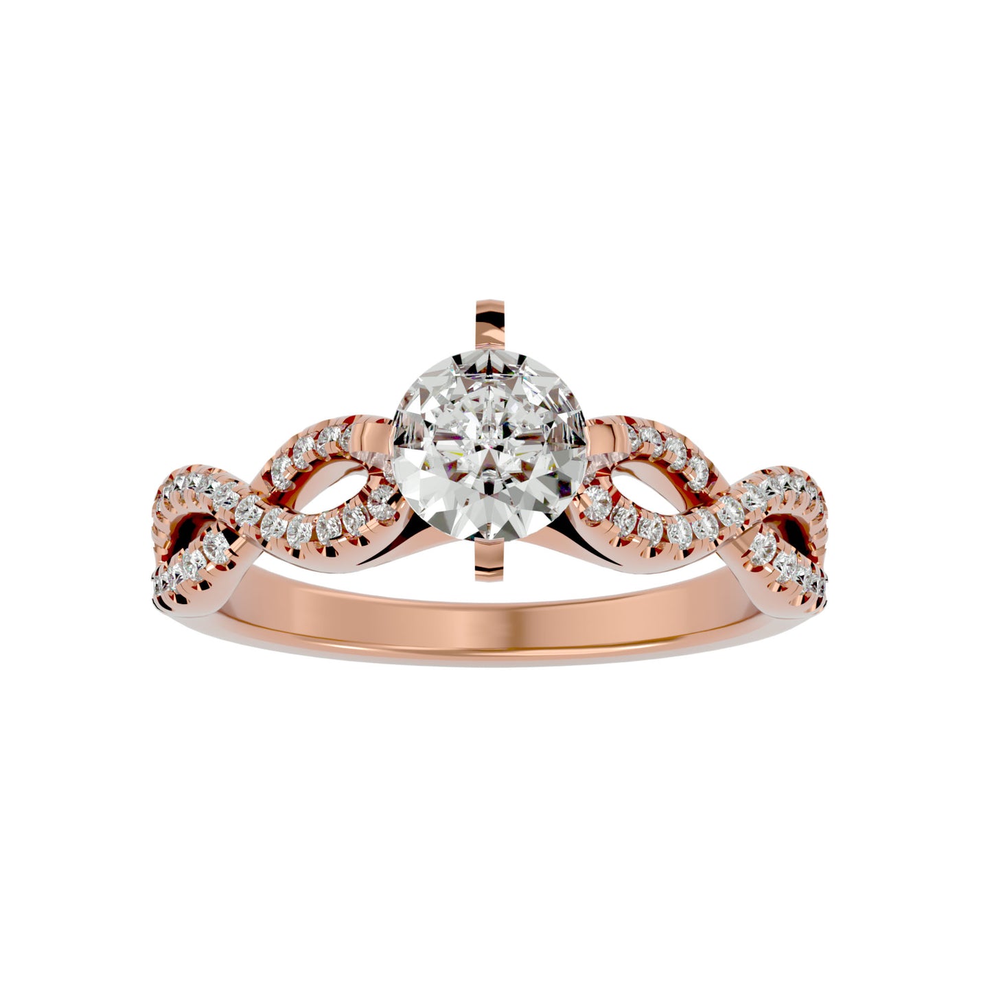 Artisan Luxe Knot  – 0.79 Ct Round Diamonds Gold Ring
