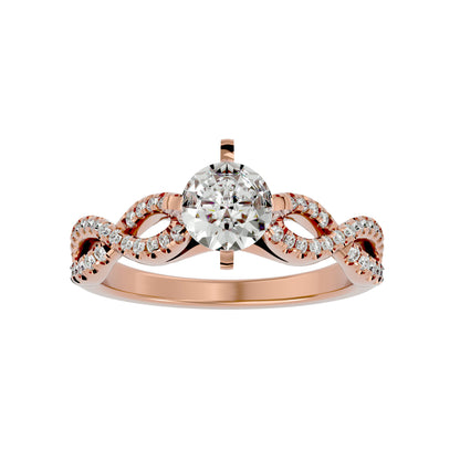 Artisan Luxe Knot  – 0.79 Ct Round Diamonds Gold Ring