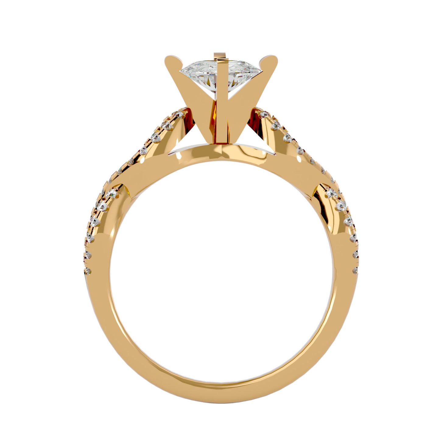 Artisan Luxe Knot  – 0.79 Ct Round Diamonds Gold Ring