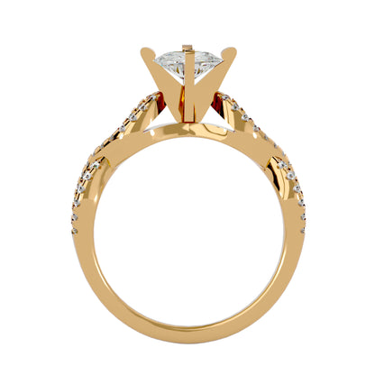 Artisan Luxe Knot  – 0.79 Ct Round Diamonds Gold Ring
