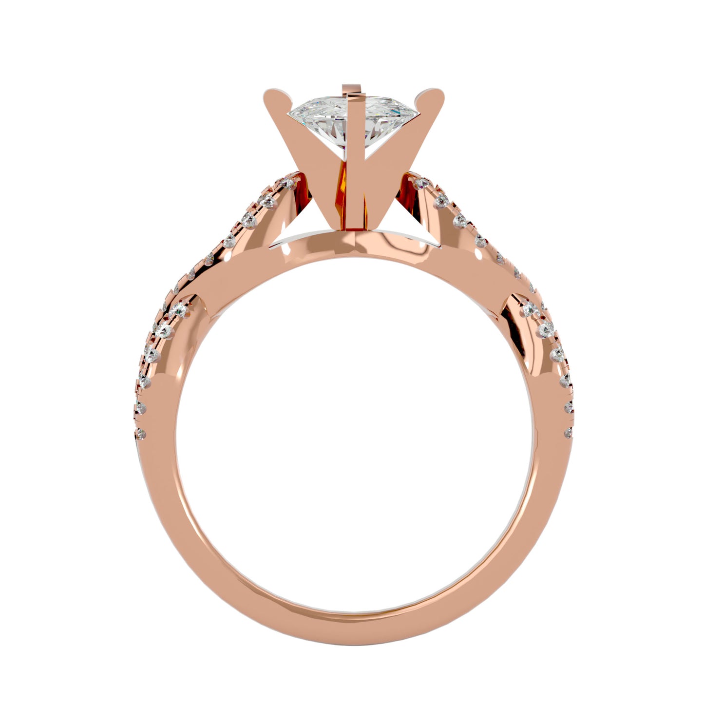 Artisan Luxe Knot  – 0.79 Ct Round Diamonds Gold Ring