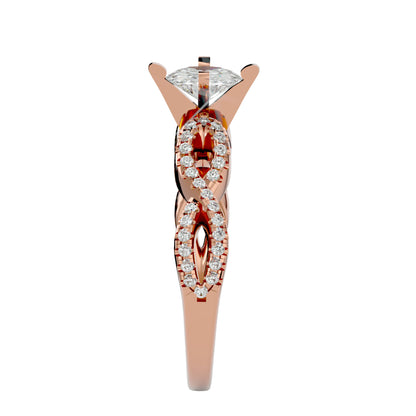 Artisan Luxe Knot  – 0.79 Ct Round Diamonds Gold Ring