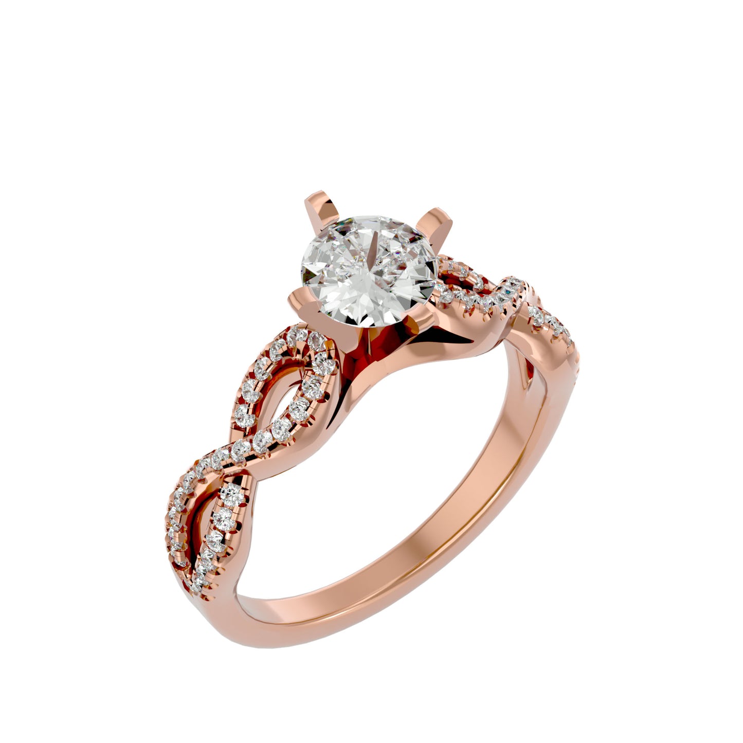 Artisan Luxe Knot  – 0.79 Ct Round Diamonds Gold Ring