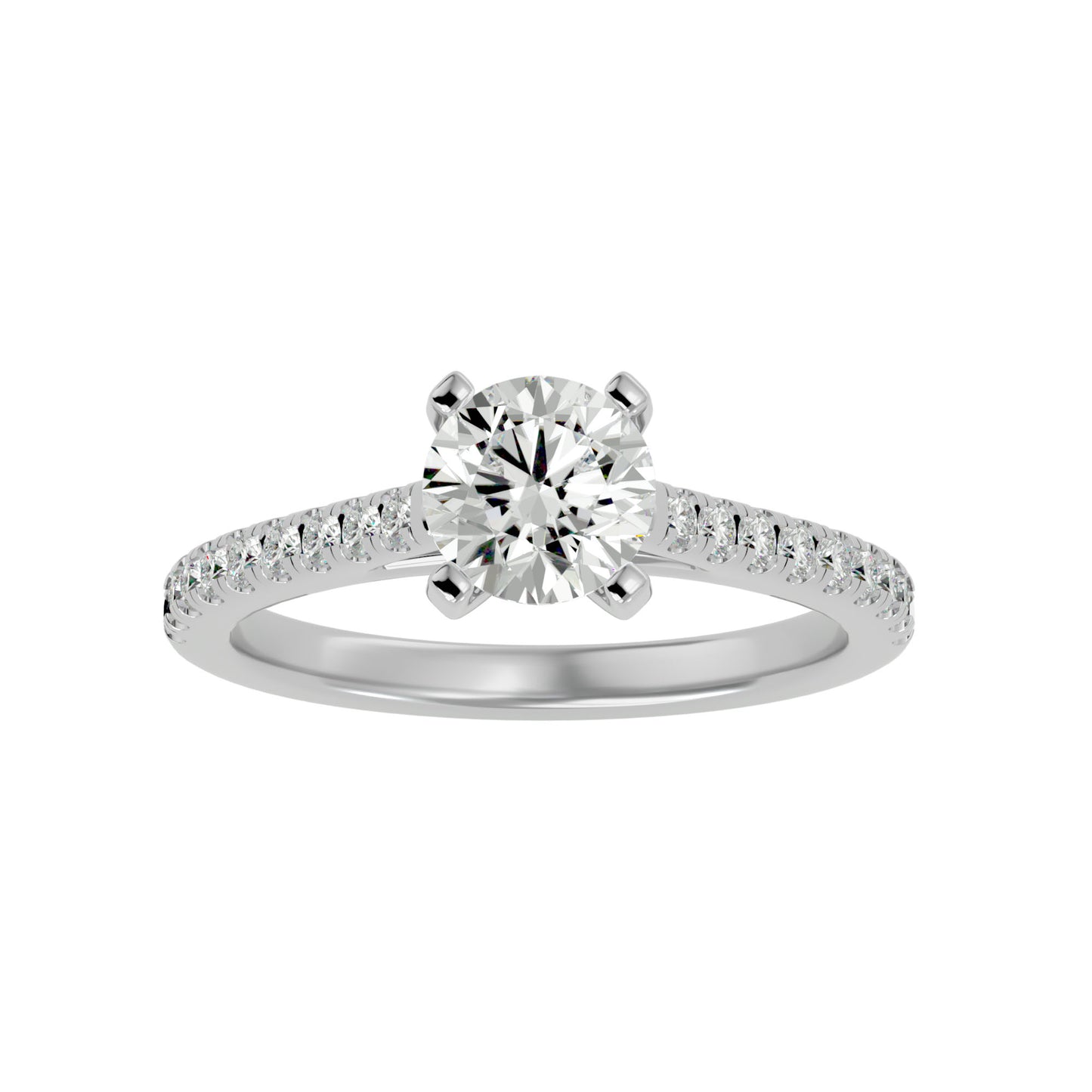 Iconique Beautiful Solitaire Band- 1.36 Ct Round Diamond Gold Ring