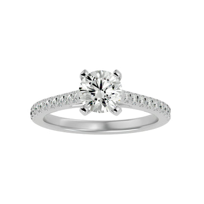 Iconique Beautiful Solitaire Band- 1.36 Ct Round Diamond Gold Ring