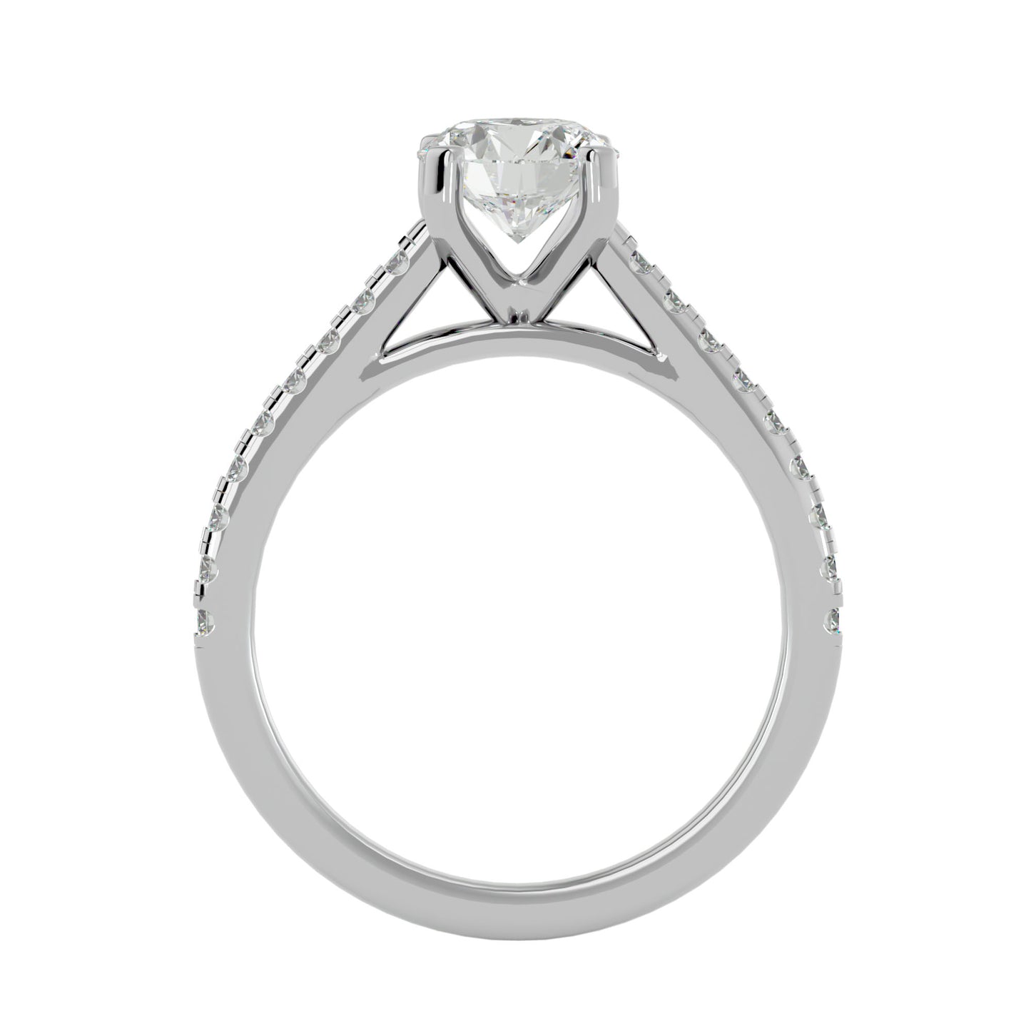 Iconique Beautiful Solitaire Band- 1.36 Ct Round Diamond Gold Ring