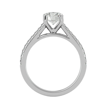 Iconique Beautiful Solitaire Band- 1.36 Ct Round Diamond Gold Ring