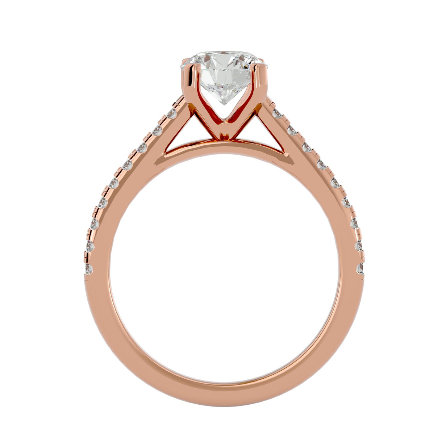 Iconique Beautiful Solitaire Band- 1.36 Ct Round Diamond Gold Ring