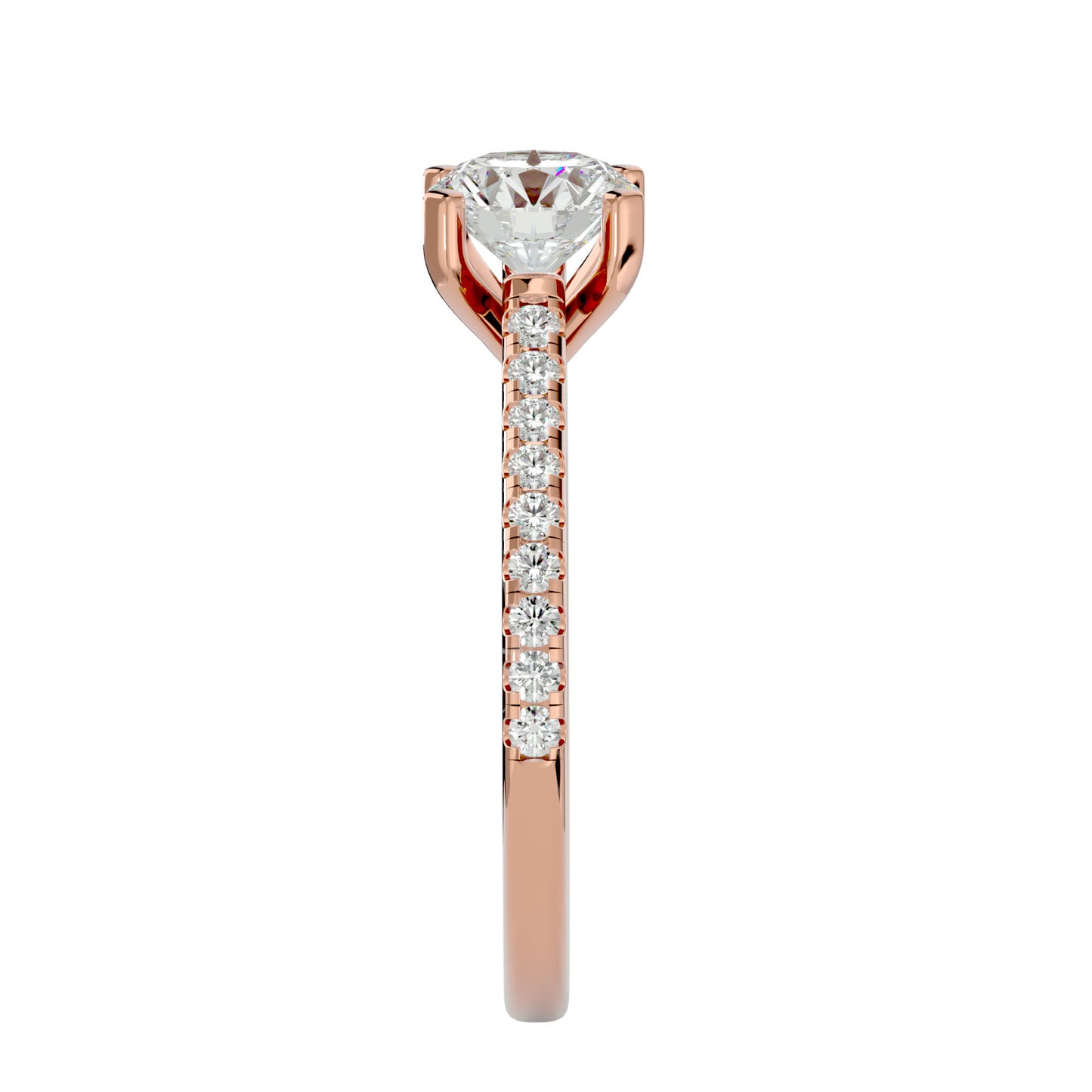 Iconique Beautiful Solitaire Band- 1.36 Ct Round Diamond Gold Ring